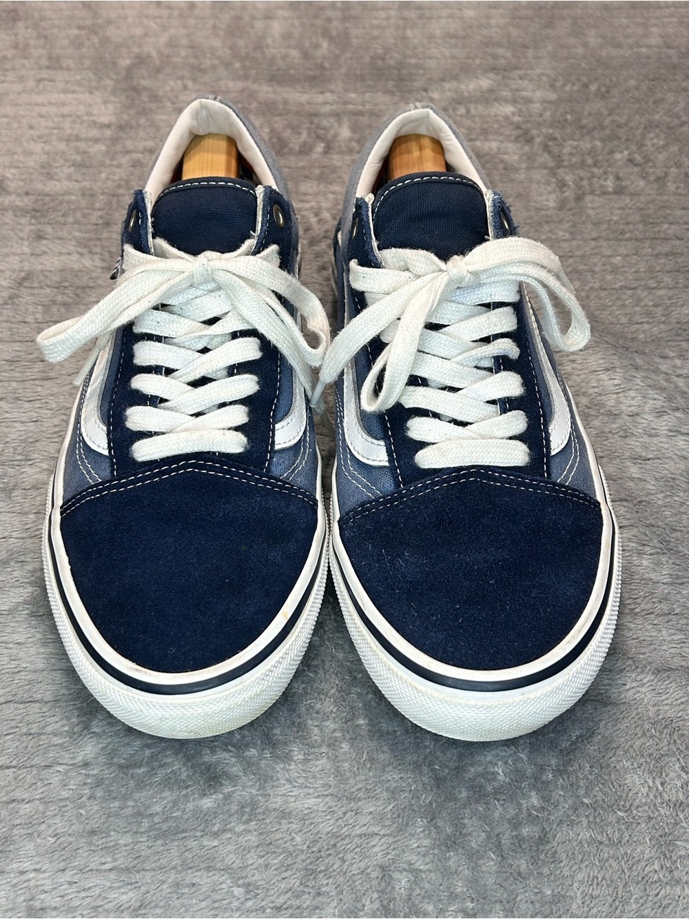 🔥🔥🔥Vans Old Skool Skate Shoes Low Top Navy Blue White Men US Size 11.5🔥🔥🔥